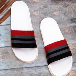 Pampy Angel Men Striped Rubber Sliders-picture-41