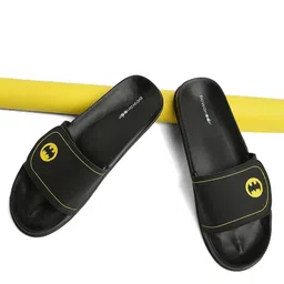 Bewakoof Men Black Cat Printed Rubber Sliders-picture-58