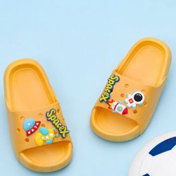 Yellow Bee Boys Graphic Self Design Rubber Sliders-picture-29