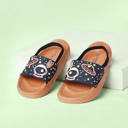 Pantaloons Junior Boys Orange & Black Printed Slip On Sliders-picture-18