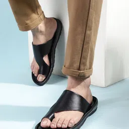 Liberty Men Black Solid  Casual Synthetic Slip on-40