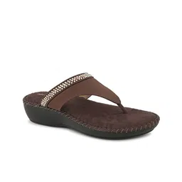 pelle albero Textured Open Toe T-Strap Flats image 4