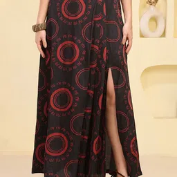First Resort by Ramola Bachchan Women Printed Flared Maxi Skirt-picture-4