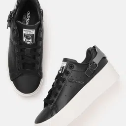 ADIDAS Originals Women Black Perforated Stan Smith Bonega Sneakers-image-38
