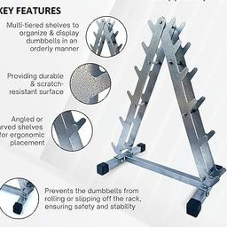 IBS FITNESS Quality Dumbbell Rack Tree Shape Heavy Duty For Gym & home gym (6 PAIR OF DUMBBELL RACK) DUMBBELL NOT INCLUDED IN THIS. image 4