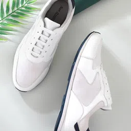 San Frissco Men White Textured Lightweight Sneakers-picture-57