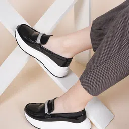 The Roadster Lifestyle Co. Women Black Embellished Slip-On Sneakers-51
