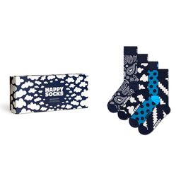 Happy Socks Unisex Pack Of 4 Patterned Cotton Calf-Length Socks-16
