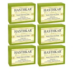 Hasthkar Set of 6 Neem Aloe Vera Handmade Soaps for All Skin Types - 125 g Each-10