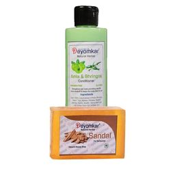 Deyomkar 2 Pcs Herbal Amla Brinjraj Conditioner with Sandalwood Soap-24