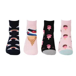 Bonjour Girls Pack of 4 Patterned Socks-32