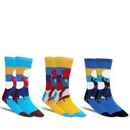 Dollar Socks Pack Of 3 Calf Length Patterned Socks-28