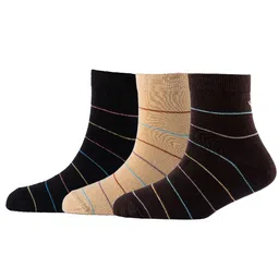 Cotstyle Men Pack Of 3 Striped Pure Cotton Above Ankle-Length Socks-image-88