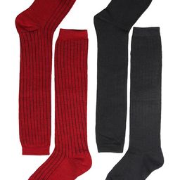 BAESD Kids Pack of 2 Striped Knee-Length Socks-image-55