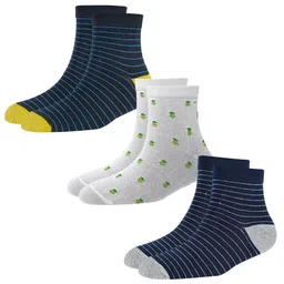 Cotstyle Men Pack Of 3 Assorted Patterned Anti-Bacterial Ankle-Length Socks-19