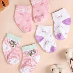 KICKS & CRAWL Infants Pack Of 3 Patterned Ankle-Length Socks-47