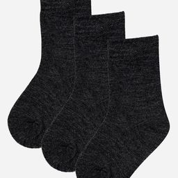 Bodycare Kids Pack Of 3 Grey Cotton Ankle - Length Socks-image-62