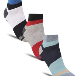 Dollar Socks Men Pack Of 3 Colourblocked Cotton Ankle Length Socks-image-23