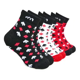 BAESD Kids Pack Of 3 Patterned Cotton Ankle-Length Socks-5