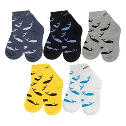 BAESD Kids Pack Of 5 Patterned Cotton Ankle-Length Socks-8