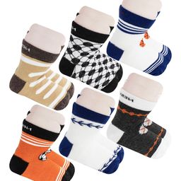 BAESD Kids Pack Of 6 Patterned Ankle Length Socks-23