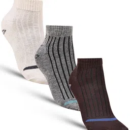 Dollar Socks Men Pack Of 3 Striped Patterned Cotton Ankle-Length Socks-image-74