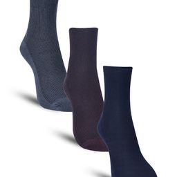 Dollar Socks Men Pack Of 3 Ribbed Cotton Calf-Length Socks-image-87