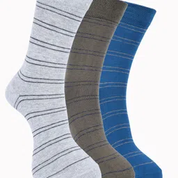 Force NXT Men Pack Of 3 Striped Calf-Length Socks-image-81