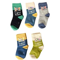 BAESD Kids Pack Of 5 Patterned Anti-Skid Ankle Length Socks-20