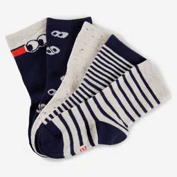 Domyos By Decathlon Boys Pack Of 5 StripedAbove Ankle Length Socks-image-45