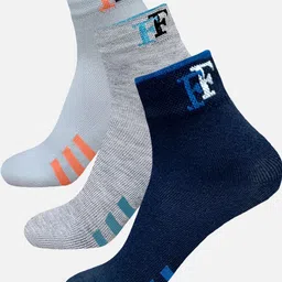 FIMS Men Pack Of 3 Striped Crew Ankle Length Socks-52