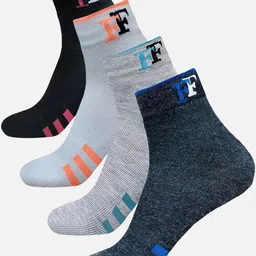 FIMS Men Pack Of 4 Printed Crew Ankle Length Socks-29