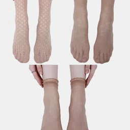 N2S NEXT2SKIN Women Pack Of 3 Assorted Ankle Length Socks-16