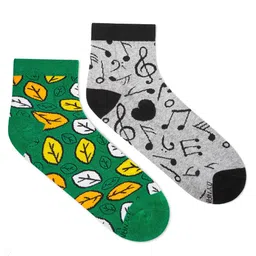 Dynamocks Unisex Pack Of 2 Printed Ankle length Socks-33