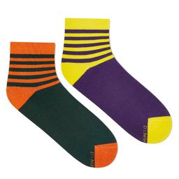 Dynamocks Unisex Pack Of 2 Striped Ankle-Length Socks-76