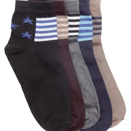 Texlon Men Pack of 5 Assorted Ankle Length Socks-19