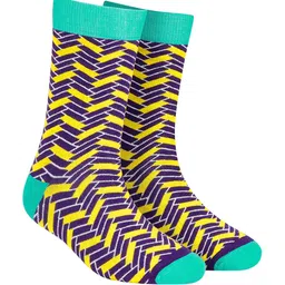 Dynamocks Unisex Pack Of 2 Multicoloured Patterned Urbane & Jolly Calf Length Socks image 3