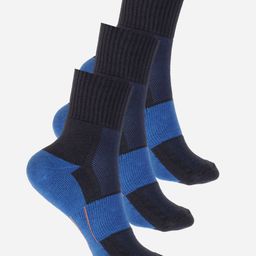Wildcraft Adults Navy Blue Pack of 3 Colurblocked Calf Length Socks-image-67