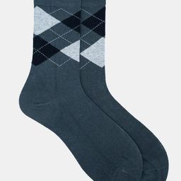 Soxytoes Men Grey Patterned Calf-Length Pure Cotton Socks-2
