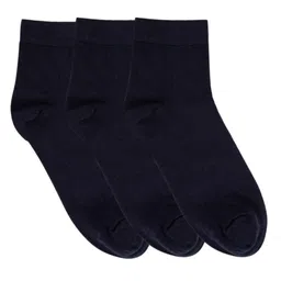 N2S NEXT2SKIN Men Pack Of 3 Navy Blue Solid Ankle-Length Cotton Socks-image-42