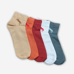 JUMP USA Women Pack Of 5 Assorted Cotton Ankle-Length Socks-12