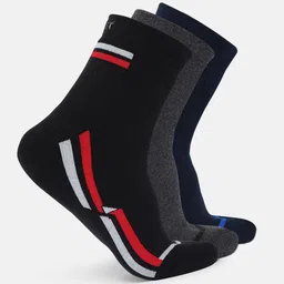 CRUSSET Men Pack Of 3 Assorted Cotton Above Ankle-Length Socks-image-28