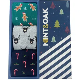 Mint & Oak Men Pack Of 3 Patterned Crew-Length Socks-picture-58