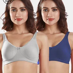 Sonari Pack Of 2 Grey & Navy Blue Everyday Bra-image-75