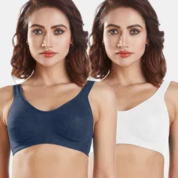 Sonari Pack Of 2 Blue & White Double Layer Bra-40