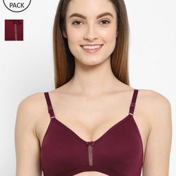 Floret Set-2 Burgundy T-shirt Bra-image-105