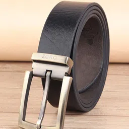 ZORO Men Black Leather Formal Belt-image-8