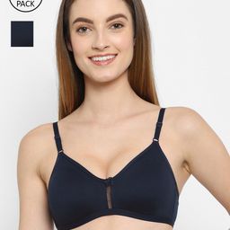 Floret Pack Of 2 Navy Blue T-shirt Bra-45
