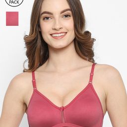 Floret Pack of 2 Mauve T-shirt Bras-image-63