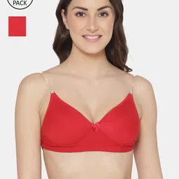 KOMLI Pack of 2 Red Bra Lightly Padded-picture-52